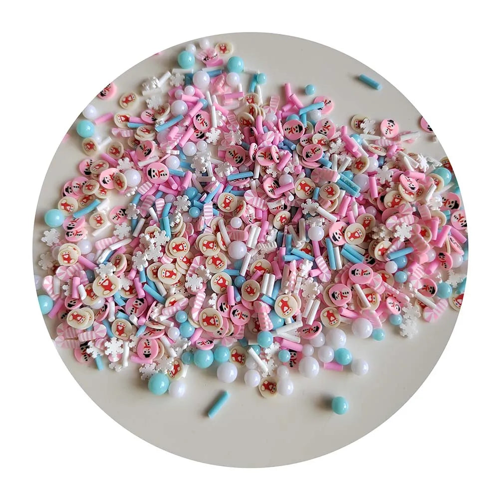 Custom Environmentally Friendly Christmas Polymer Clay Slices for Lip Gloss Making Filler