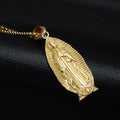 Trendy Our Lady of Guadalupe Necklace with Stainless Steel Pendant Link Chain Muslim Jewelry for Anniversaries