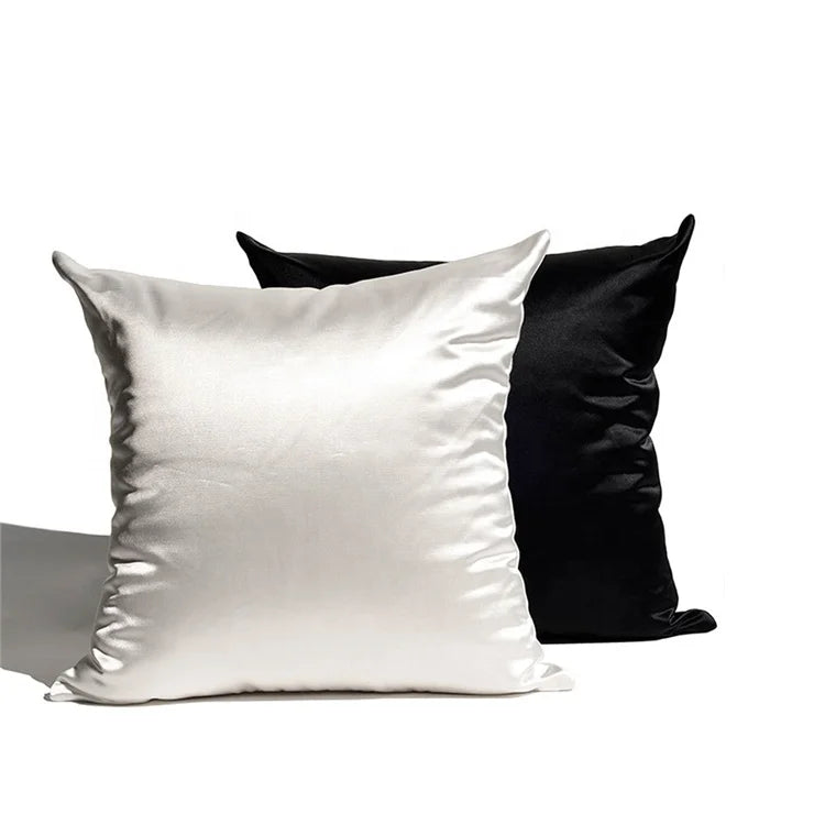 Modern Simple Design Solid Color Soft Satin Cushion Cover Home Sofa Decorative 45x45cm Throw Pillow Cover