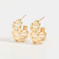 LOZRUNVE 18k Gold Plated Jewelry Manufacturer Multi Chain Link Connection Trendy Open Hoop Earring Silver 925
