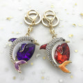 Factory Price Dolphin Gem Keychain Metal Key Ring School Supplies Car Bag Phone Accessories Key Chain Keyring