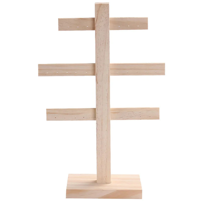 Wooden Jewelry Display Stand Custom Detachable T Bar Holder for Bangle Bracelet Scrunchie Watch Organizer Custom Jewelry Holder