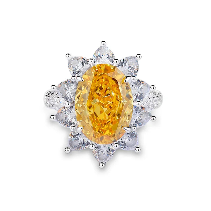 High Carbon Diamond Ring Simple Cold Style S925 Sterling Silver Orange Pink Zircon Wedding Fine Rings Factory Wholesale