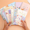 Cute A5 Cartoon Coil Notebook with Heart Horizontal Line Diary Book PP Cover Material Loose-leaf Binding for Girls