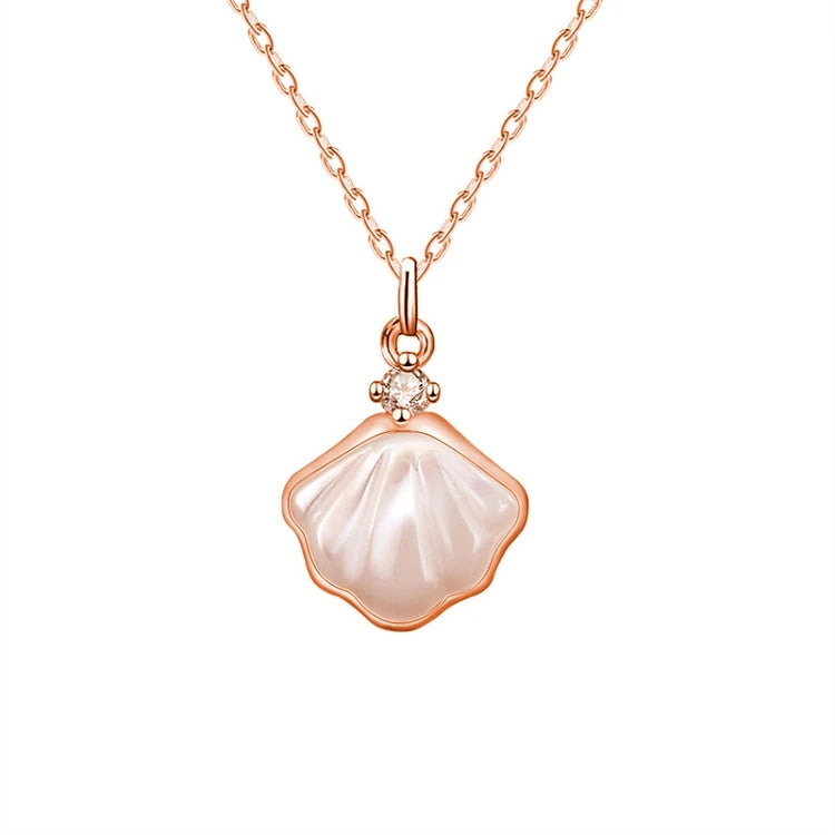 G127 Fashion Jewelry S925 Sterling Silver Shell Pendant Charm Women Necklace