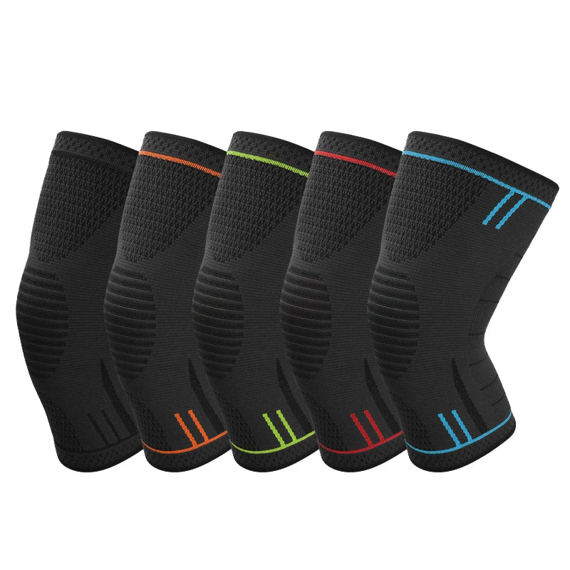 Customizable Breathable Sports Knee Brace Nylon Antislip Strip  Knee Sleeve Compression Brace