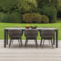 Creative Modern Outdoor Courtyard Dining Table and Rattan Woven Chair Set with Aluminum Frame for School and Villa Use