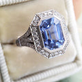 CAOSHI Temperament Elegant Blue Zircon Rings for Lady Wedding Bands Luxury Rings Sparkling Anniversary Gift Statement Jewelry