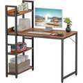 Home Working Metal Adjustable Height Folding Laptop Gaming Computer Table with Wood Surface for Home and Office