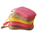 Bearfamily Scouring Pad Double Sided Kitchen Microfiber Non-Scratch and Non-Stick  Scrub Dish Sponge for Kitchen Household