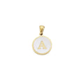 Gold Color Stainless Steel White Shell Letter Pendant for DIY Necklaces Initial Personalized a Z 26 Letter Alphabet