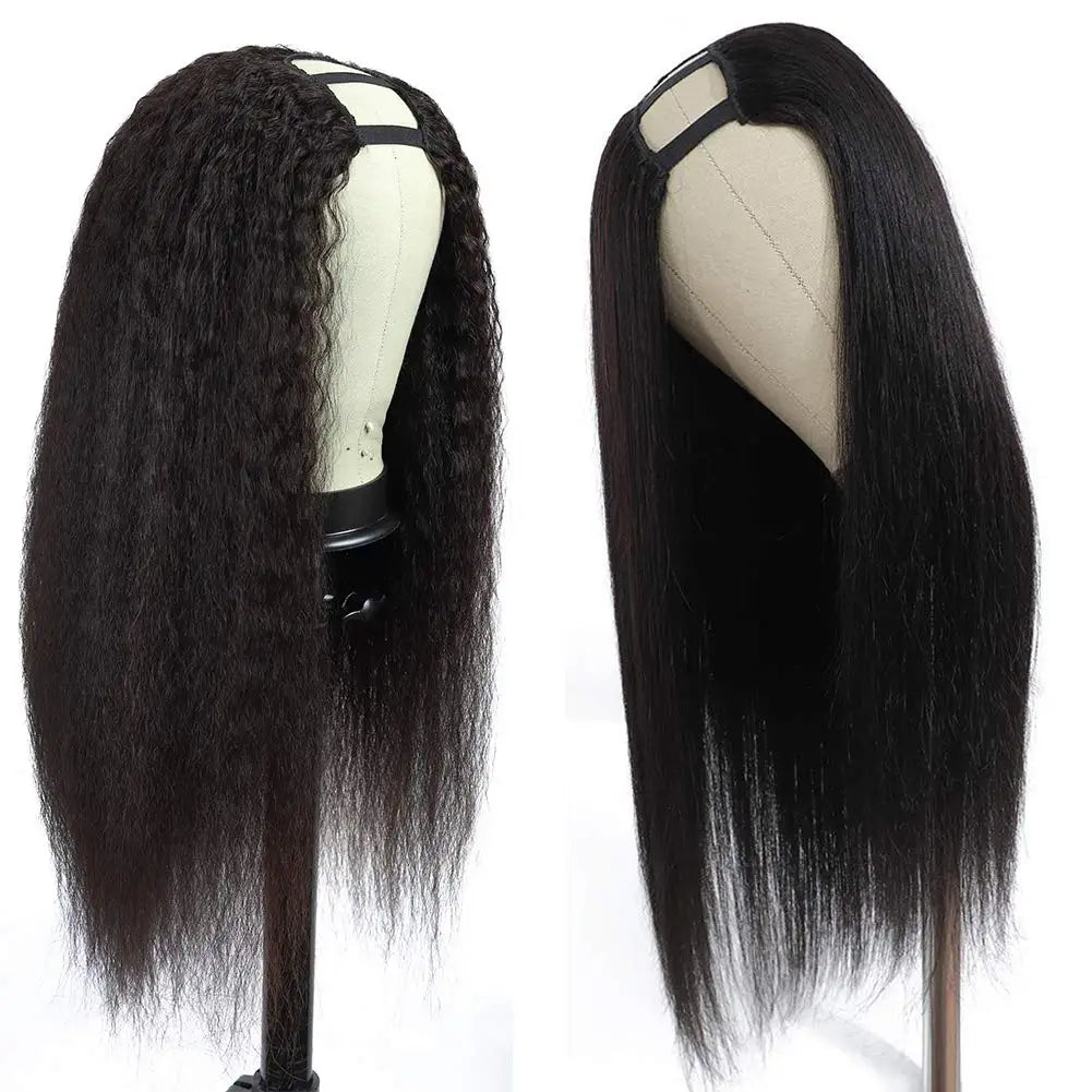High Quality Chinese Human Hair U Part Wigs Custom Clip Lace Front Wig Straight Style 180% Density Long Length Wholesale Vendor