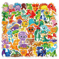 60Pcs Anime Dinosaur Decorative Stickers Label for Suitcase Laptop Bike Guitar Scrapbook Skateboard Waterproof Sticker