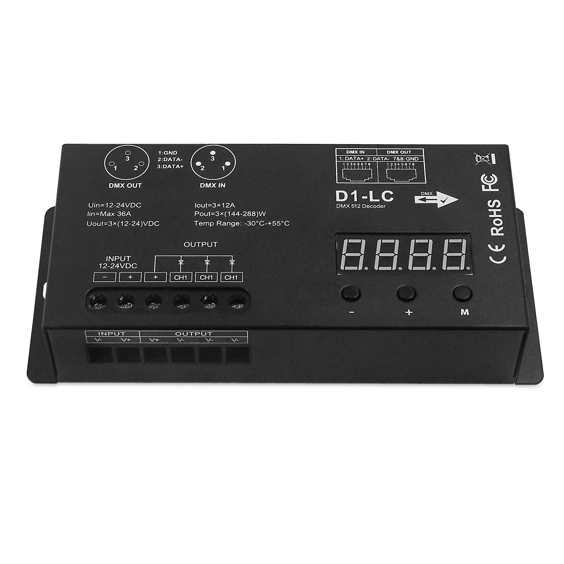 New High Power 3 Channels Dimming Decoder Single Color DMX512 LED Controller for KTV Bar Stage Light