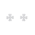 ZHILIAN Wholesale Lucky Four Leaf Clover 925 Sterling Silver Fine Jewelry Flower Design Zircon Stud Earrings