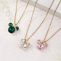 YWXS Fashion Korea Cartoon Stainless Steel Cute Joker Mickey Bow Clavicle Chain High Sense Zircon Jewelry Necklace for Women