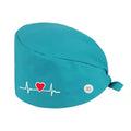 Solid Color Satin Embroidered Hat for Long Short Hair Vets Nurse Doctor Surgical Scrub Caps