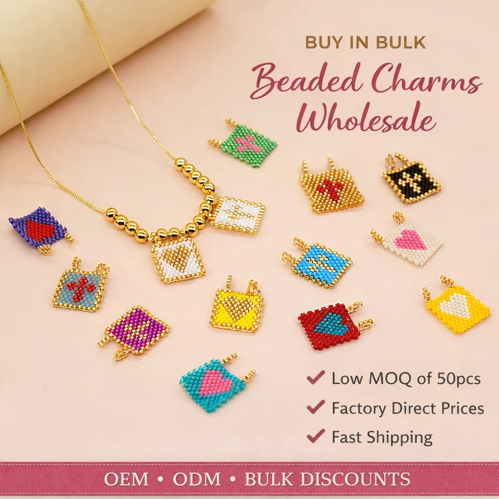 Go2boho Y2K Beaded Necklaces Jewelry for Women 2023 New in Handmade Necklace Miyuki Heart Cross Pendant Gold Chain Adjustable