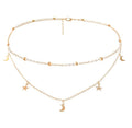 Fashion High Quality Gold Layered Chain Necklace Moon Pendant Necklace for Women