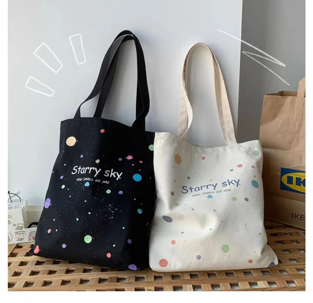 Custom Logo Printed Reusable Cotton Travel Shopping Tote Bag Medium Handled Storage Beach Handbags Women Men Fabric Canvas Cloth