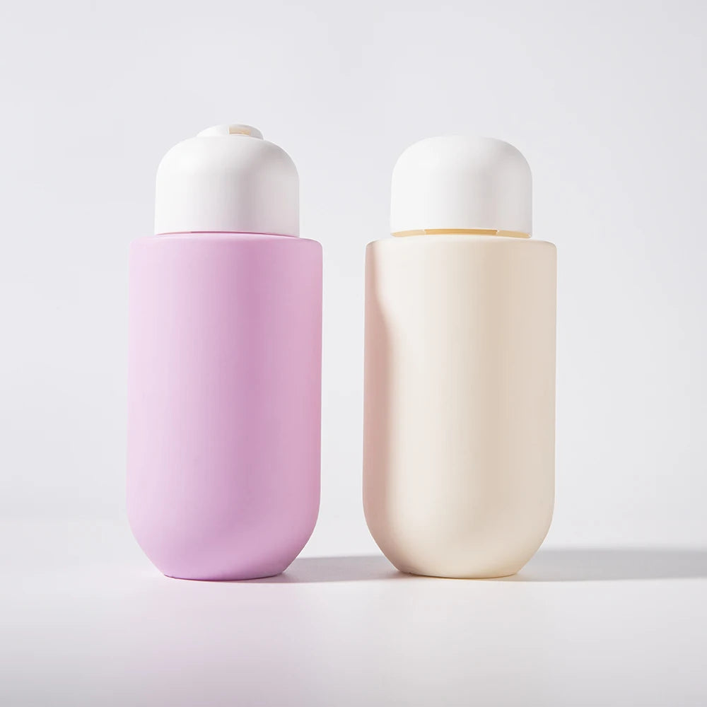 PE Frosted Pump Bottle 100ml 400ml Macaron Colored Straight Shoulder-length Empty Shampoo Shower Gel Plastic Bottle