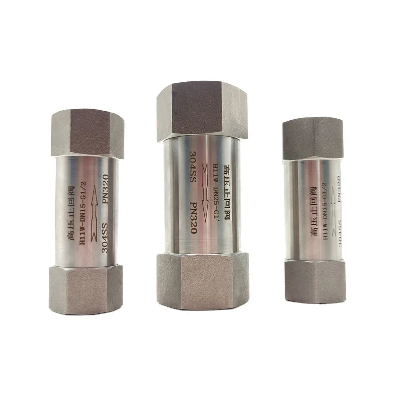 High Pressure One Way Valve 304 Stainless Steel 1/8" 1/4" 3/8" 1/2" 3/4" 1" 3.2 Mpa Male Thread Check Valve