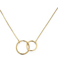 2020 New Gold Plated Stainless Steel Engagement Party Simple Seamless Glossy Double Circle Double Ring Pendant Necklace