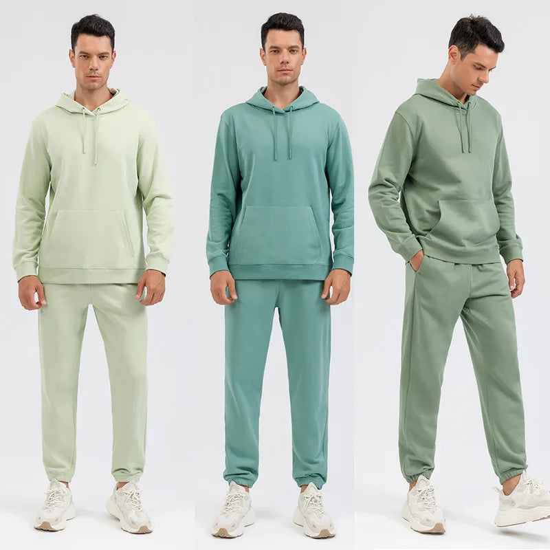Custom Logo Women Hoodies Sweatsuit Long Sleeve Unisex Hooded Matching Joggers Sweatpants 2 Piece Tracksuit Sets for Men