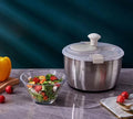 Kitchen Tools Stainless Steel Storage Multifunctional Manual Lettuce Vegetable Washers Colander Bowl Salad Dryer Spinner