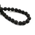 8mm 45pcs/String Black Natural Lava Stone Round Beads for DIY Bracelet Necklace Beading Jewelry Making Supplies