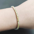 Abiding Affordable Fine 925 Sterling Silver Gold Moissanite Chains Custom GRA Certified 3mm Yellow Moissanite Tennis Bracelet