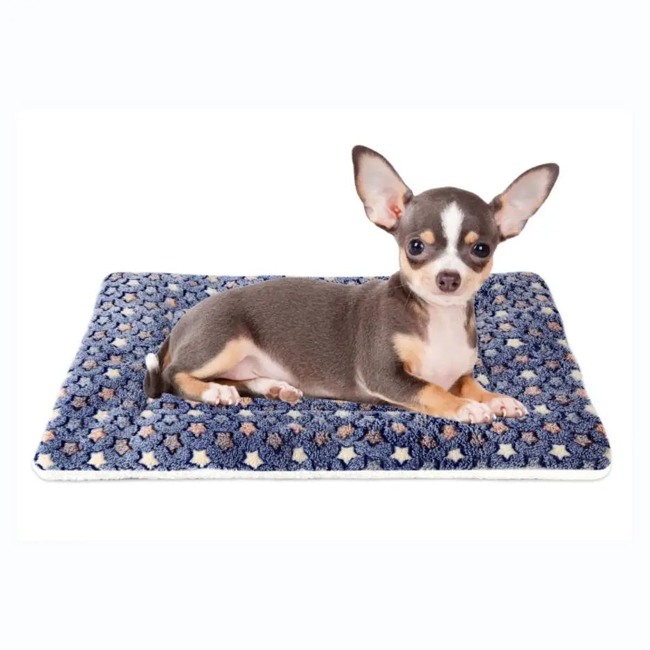 Mora Pets Ultra Soft Reversible Fleece Crate Bed Mat Quality Machine Washable Pet Blanket with Cute Print for Dogs and Cats