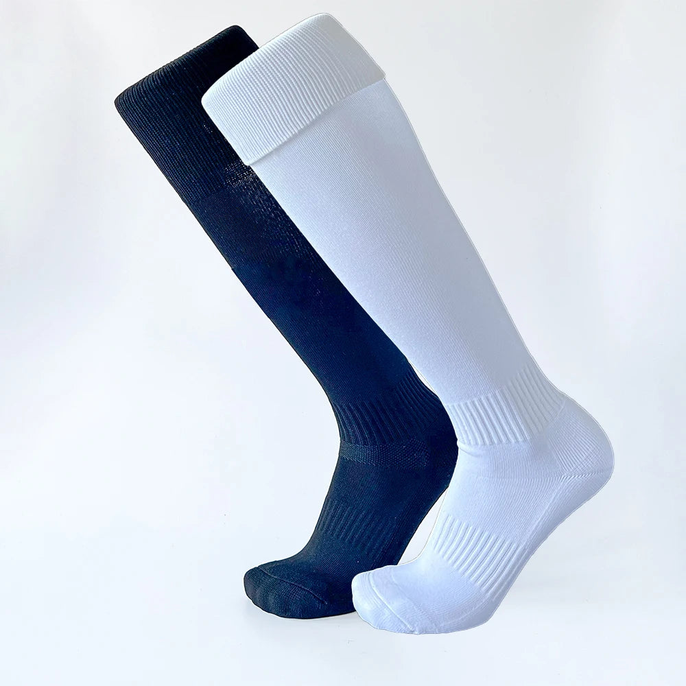 Custom Autumn Children Youth Thick Knee High Nylon Soccer Sport Socks