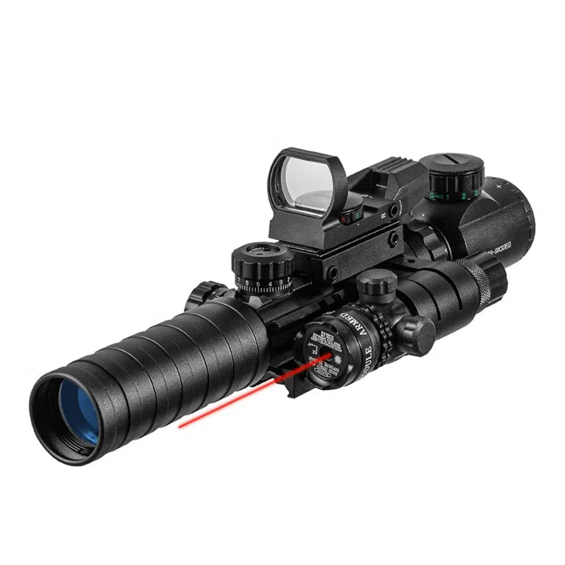 Wholesale Tactical 3-9X32EG Optical Red Green Illuminated Crosshair Rangefinder Scope with Red Green Reflex 4 Reticles