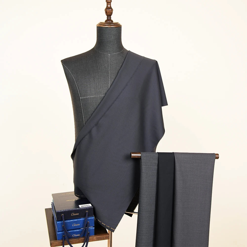 New 50% Wool 50% Polyester Italian Worsted Merino Wool Suiting Fabric for Men's Jackets and Garments Woven Technique for Boys