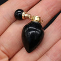 Wholesale Natural Crystal Stone Necklace Black Agate Perfume Bottle Pendant DIYJewelry Fashion Delicate