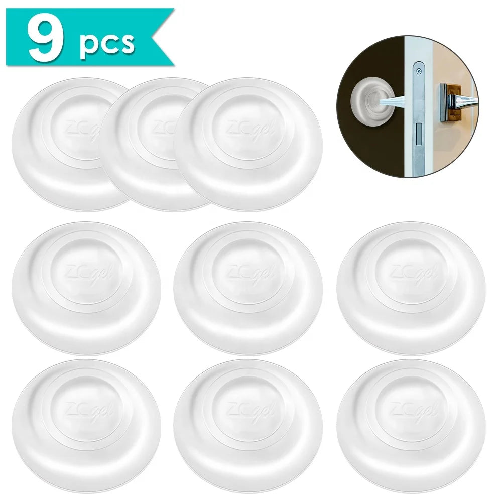 Adhesive clear Bumper Pads Door Knob Wall Shield Protector Soft Door Stopper
