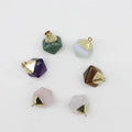 Hot Selling Natural Gemstone Crystal Healing Stone Jewelry 8 Faced Conical Reiki Crystal Pendant