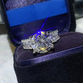 18K White Gold Plated Original 5 Carat Brilliant Cut Diamond Test Past D Color Moissanite Ring for Women Hot Sale Fine Jewelry