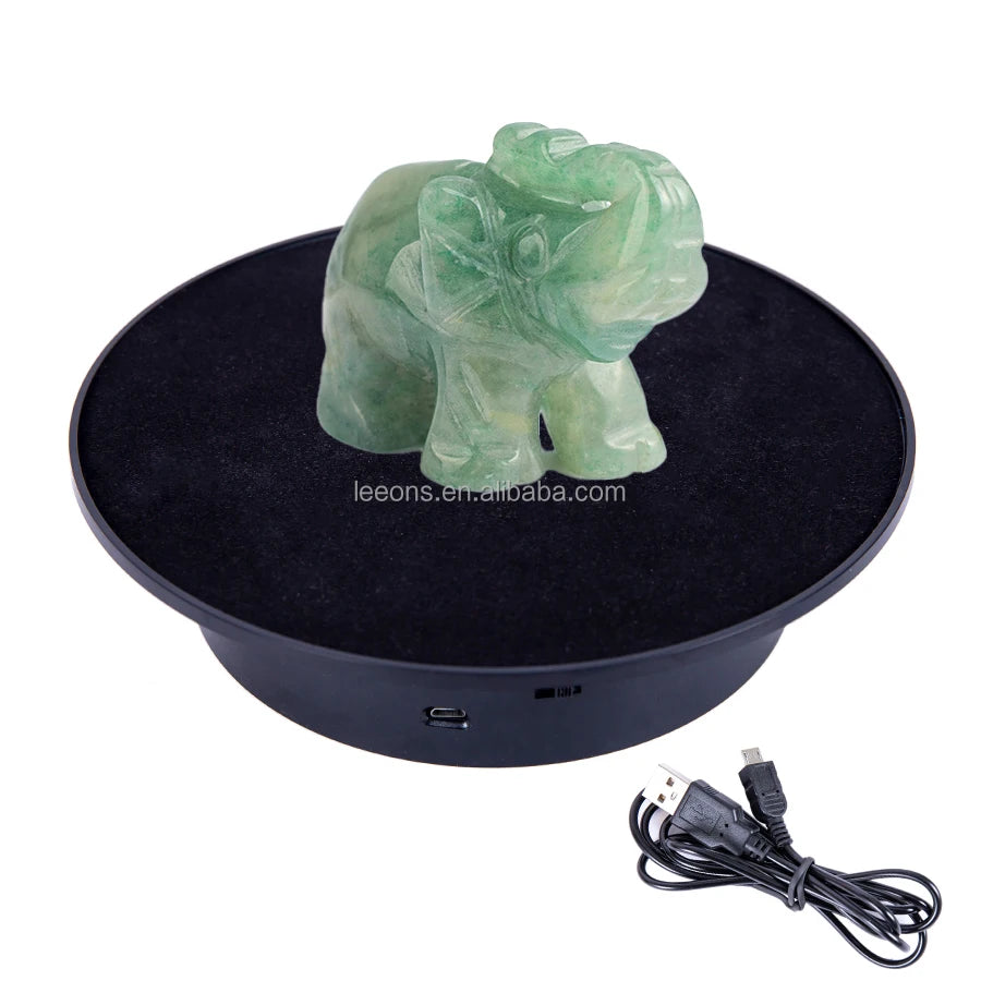 20cm 360 Degree Electric Rotating Turntable with Velvet/Mirror Top Battery USB Powered Display Stand for Watch/Jewelry Platform