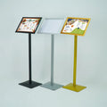 T-Shaped Tall Iron Menu Stand Advertising Board Sign Holder with Stylish Design