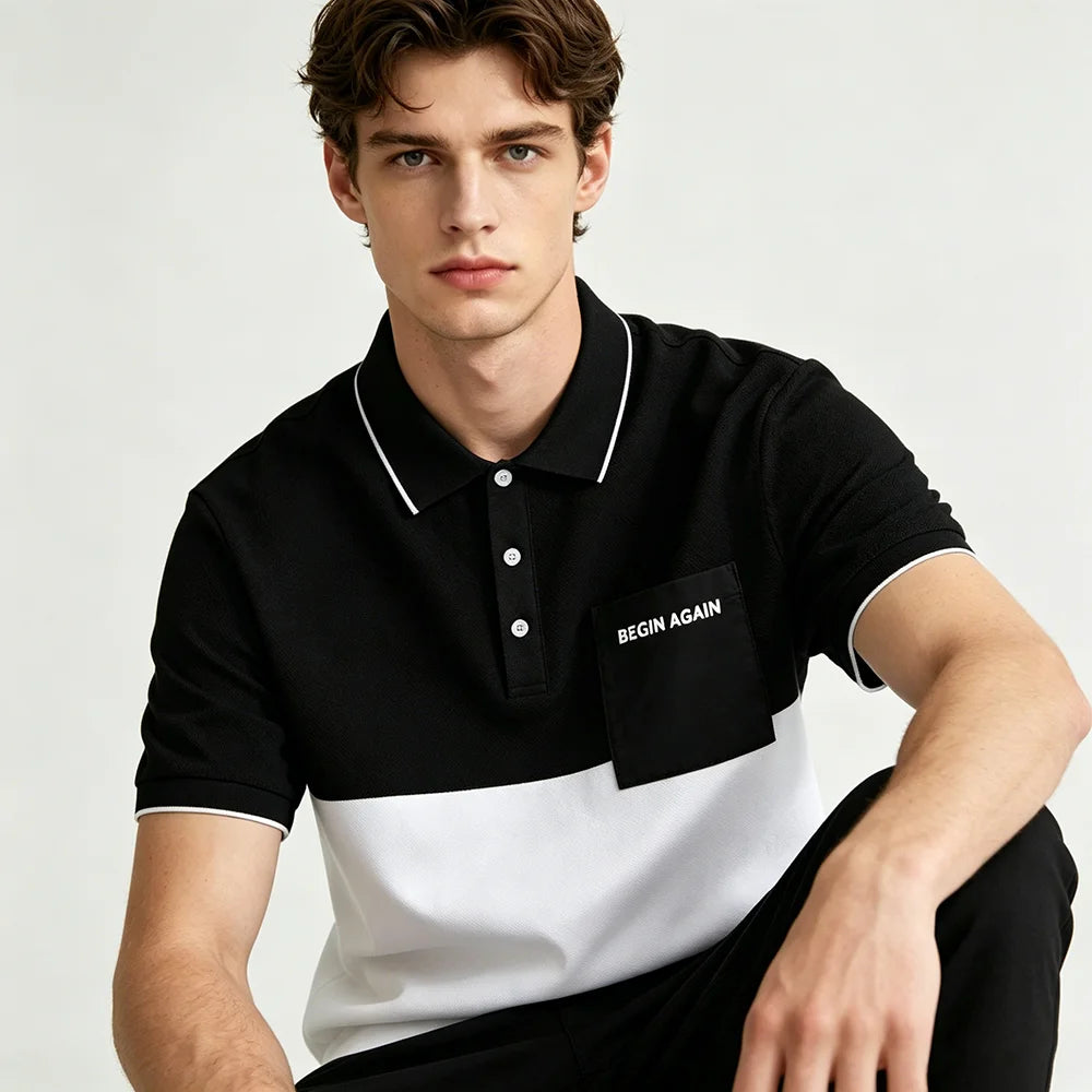 Stock Black White Knit Breathable for Shirt | Fast Shipping Private Label Small Quantity Mixed Order Accepted High End Menswear