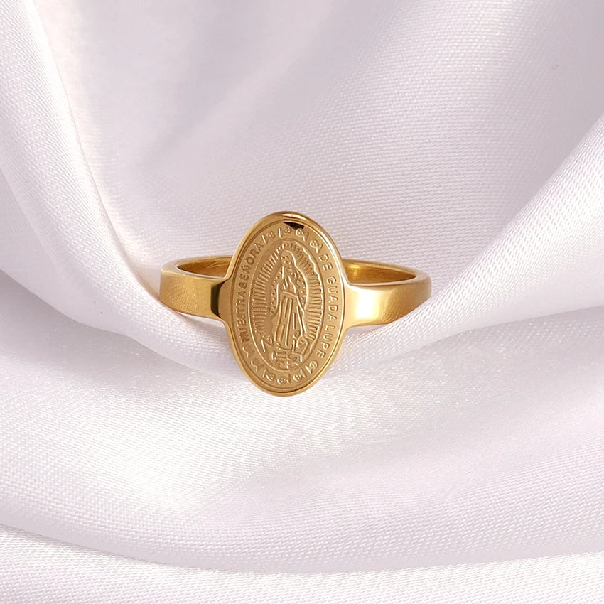 Custom Engraved Ring 316L Stainless Steel Simple Design Metal Blank Laser Rings Oval Shaped Signet Ring for Jewelry Making