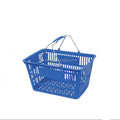 28L 480*340*260mm Colorful Supermarket Plastic Basket with Double Metal Handles