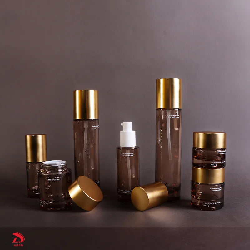 Cosmetic High-grade Skin Care Glass Bottles Water Milk Set Serum Bottles Cream Jar