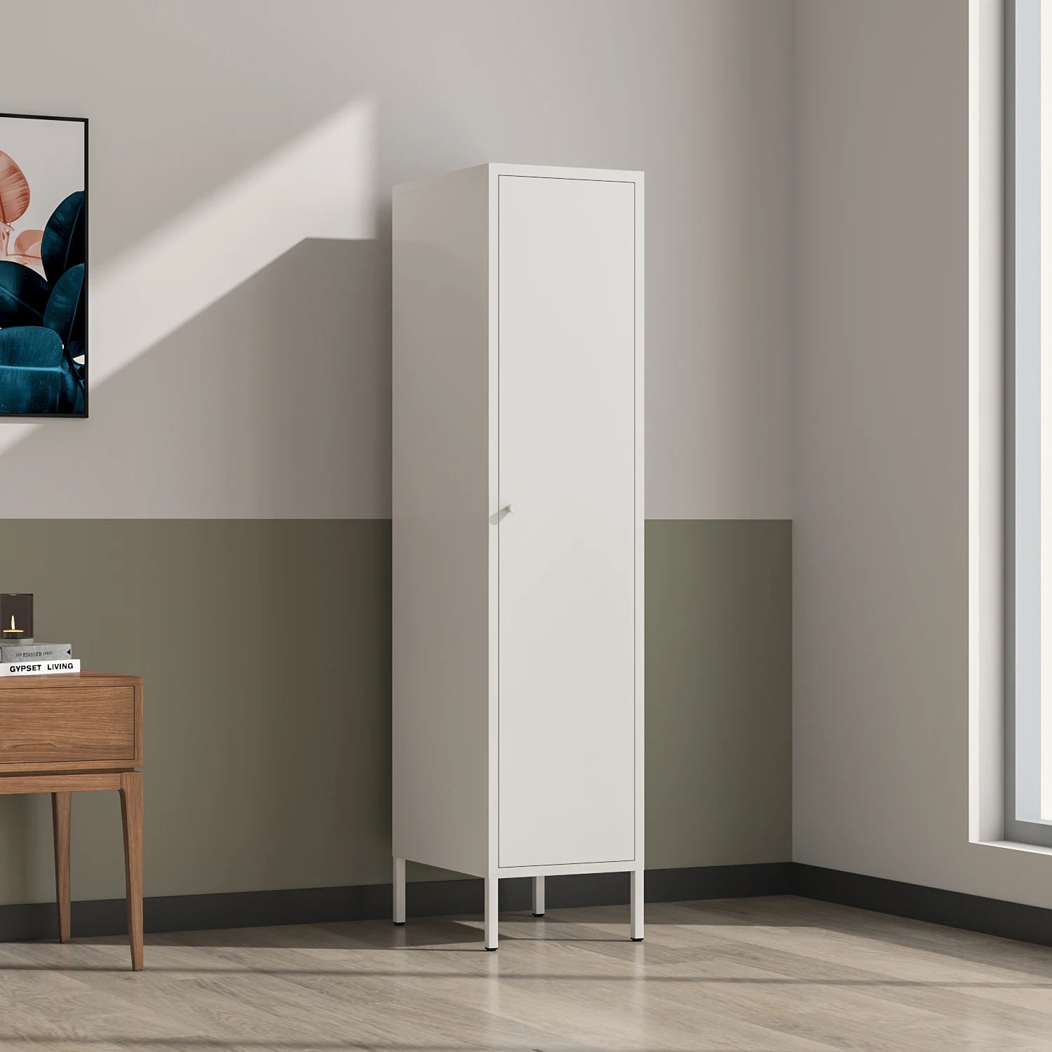 Single Door Steel Storage Locker Cupboard New Design for Bedroom Wardrobe Key Lock Assembled Structure