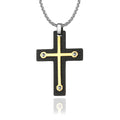 Alin Male Mature Charm Wind Rose Gold Cross Necklace