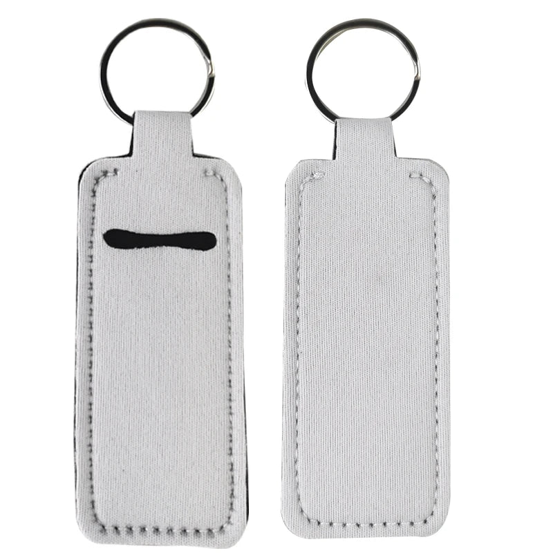 Factory Price Neoprene Sublimation Blank Chapstick Holder Cute Lip Balm Holder Keychain