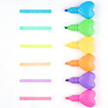 6 in 1 Heart Shape Buildable Stacking Fluorescent Pastel Colors Permanent Paper Cute Marker Pen
