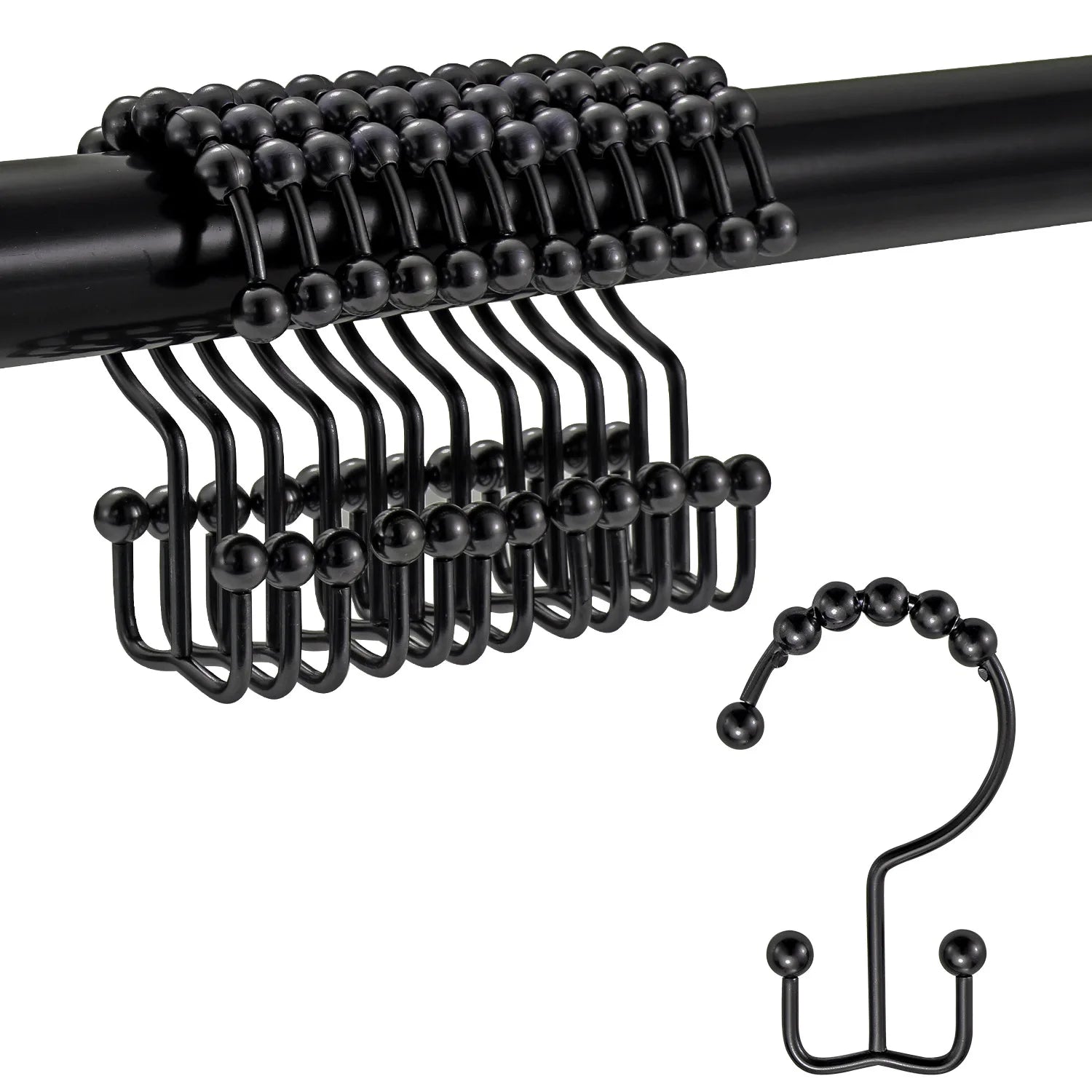 Heavy-Duty Stainless Steel Coat Hooks with Ball Bearing Design & Flexible Rolling 10 Hooks for Bathroom Towel/Clothes Display